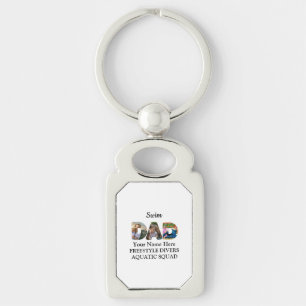 Create your own sports Dad photo collage Swim Dad Keychain