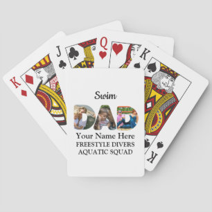 Create your own sports Dad photo collage Swim Dad Playing Cards