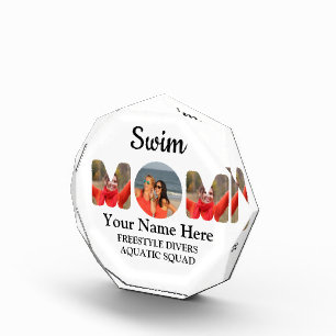 Create your own sports mom photo collage swim mom block