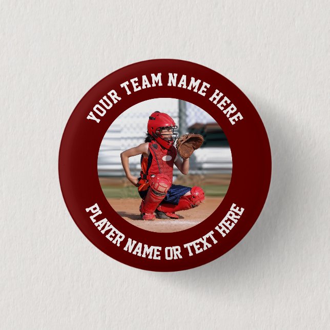 Create Your Own Sports Team Photo 1 Inch Round Button (Front)