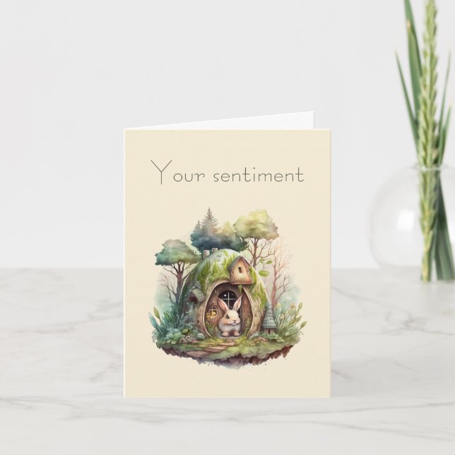 Create Your Own Spring Bunny Hut Card (Front)