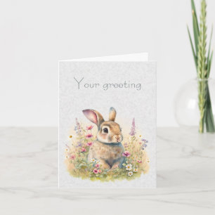 Create Your Own Spring Bunny & Wildflowers Card