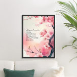 Create Your Own Spring Cherry Blossom Custom Quote Poster<br><div class="desc">Create your own custom quote poster wall art. Personalize this poster print with vintage typewriter style typography and watercolor style cherry blossom floral background.</div>