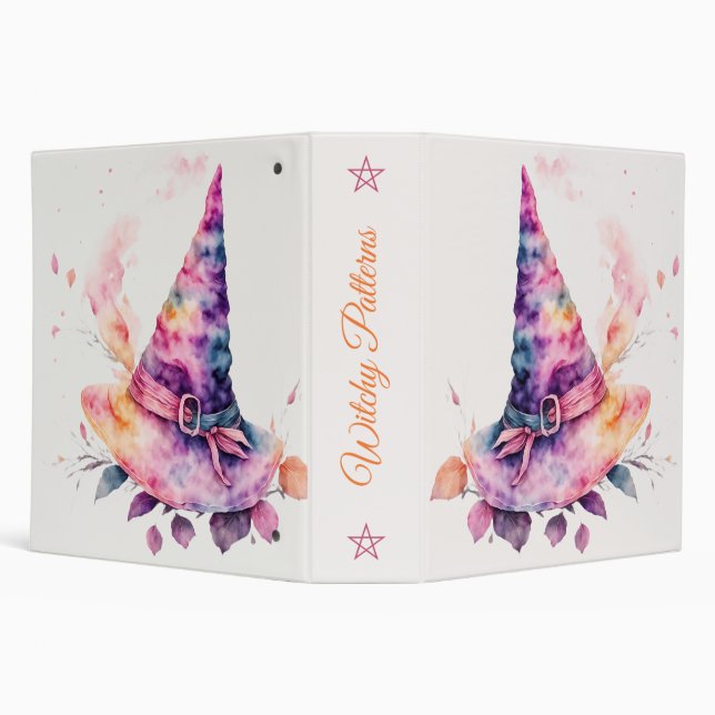 Create Your Own Spring Rainbow Witch Hat Leaves Binder (Background)