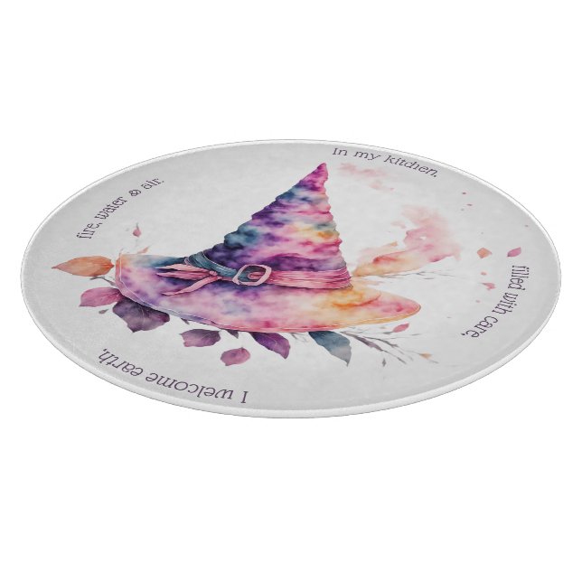 Create Your Own Spring Rainbow Witch Hat Leaves Cutting Board (Corner)