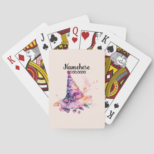 Create Your Own Spring Rainbow Witch Hat Leaves Playing Cards (Back)