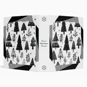 Create Your Own Spunky Black White Christmas Trees Binder