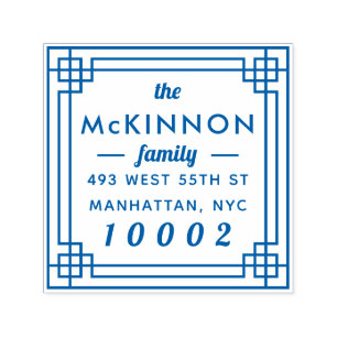 Create Your Own Square Family Name Return Address Self-inking Stamp