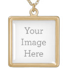 Create Your Own Square Gold Plated Necklace