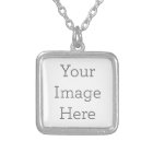 Create Your Own Square Silver Plated Necklace