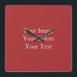 Create Your Own Square Wall Clock<br><div class="desc">Create your own custom colour wedding ceremony and reception supplies,  decorations,  favours and invitations,  personalized jewellery and more!</div>