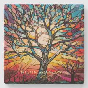 Create Your Own Stained Glass Windswept Forest Stone Coaster