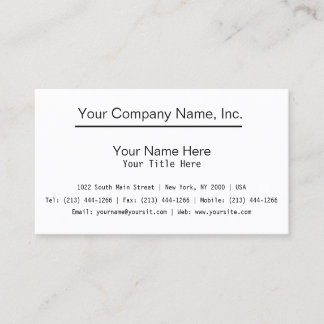 Create Your Own Standard Business Card