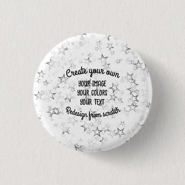 Create Your Own - Star Glitter 1 Inch Round Button (Front)