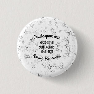 Create Your Own - Star Glitter 1 Inch Round Button