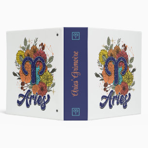 Create Your Own Starry Floral Aries Zodiac Binder