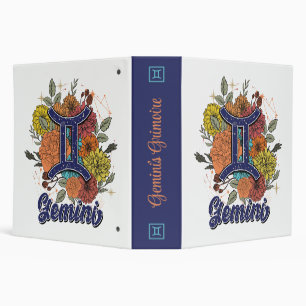 Create Your Own Starry Floral Gemini Zodiac Binder