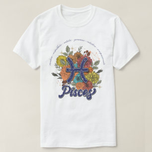 Create Your Own Starry Floral Pisces Zodiac T-Shirt