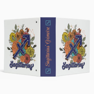 Create Your Own Starry Floral Sagittarius Zodiac Binder