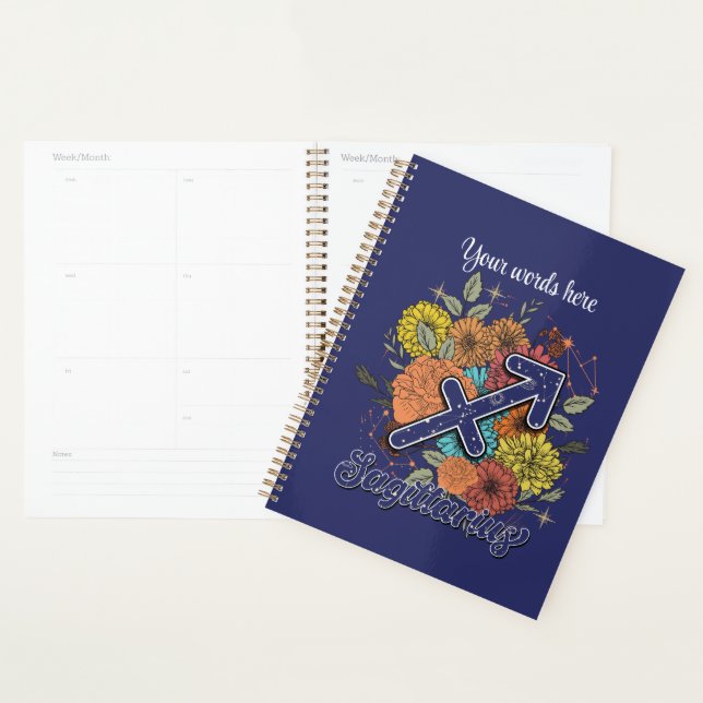 Create Your Own Starry Floral Sagittarius Zodiac Planner (Display)
