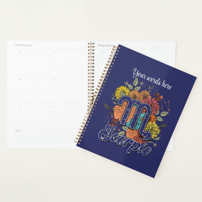 Create Your Own Starry Floral Scorpio Zodiac Planner (Display)