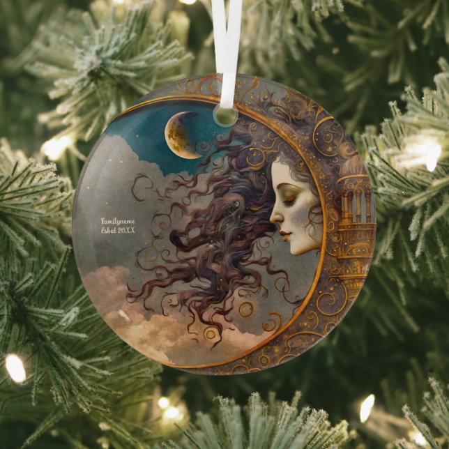 Create Your Own Steampunk Lady of the Moon Glass Ornament (Insitu)