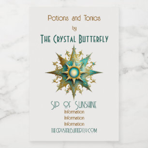 Create Your Own Steampunk Yule Snowflake Wine Label