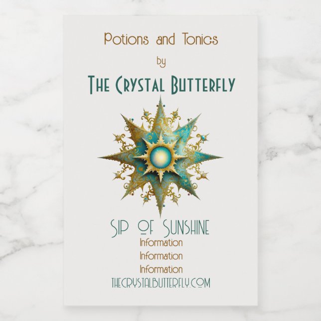 Create Your Own Steampunk Yule Snowflake Wine Label (Single Label)