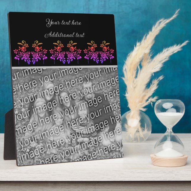 Create Your Own Stenciled Roses Personalized Photo Plaque (Side)