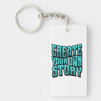 Create Your Own Story - Black Outline Keychain