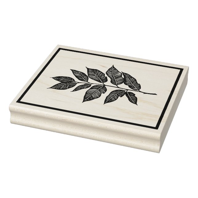Create Your Own Striped Leaf Herbal Sprig Rubber Stamp (Stamp)