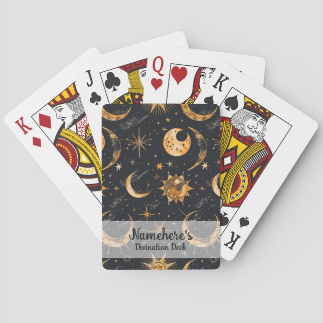Create Your Own Sun Moon Stars Celestial Playing Cards (Back)