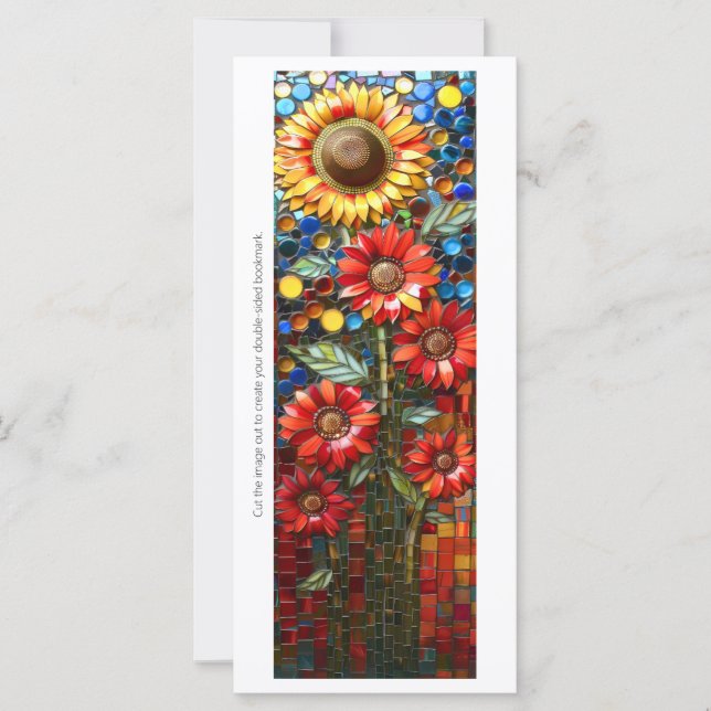 Create Your Own Sunflowers Mosaic Bookmark (Front)