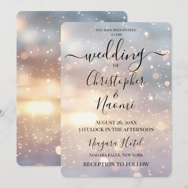 Create Your Own Sunlight Sparkle Wedding Invitation (Front/Back)
