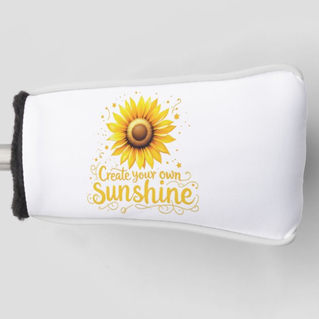 Create Your Own Sunshine - Motivational Sunflower  Golf Head Cover (Front)