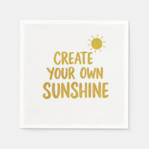 Create your own sunshine quote on napkin