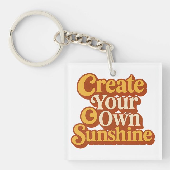 Create Your Own Sunshine Retro  Keychain (Front)
