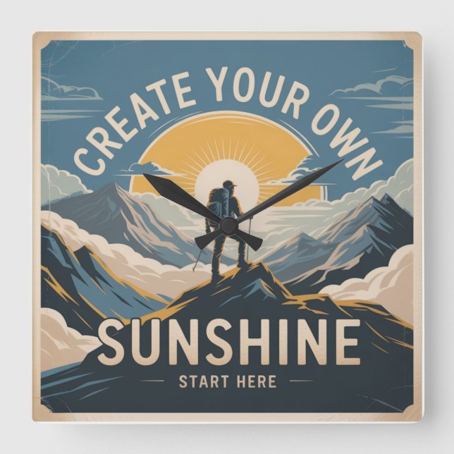 Create Your Own Sunshine Square Wall Clock (Front)