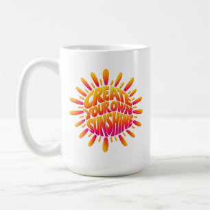 Create Your Own Sunshine Word Art Sun Typography Coffee Mug