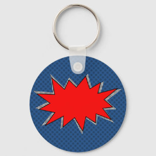 Create Your Own Superhero Onomatopoeias! POW! Keychain