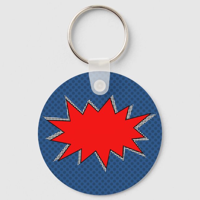 Create Your Own Superhero Onomatopoeias! POW! Keychain (Front)