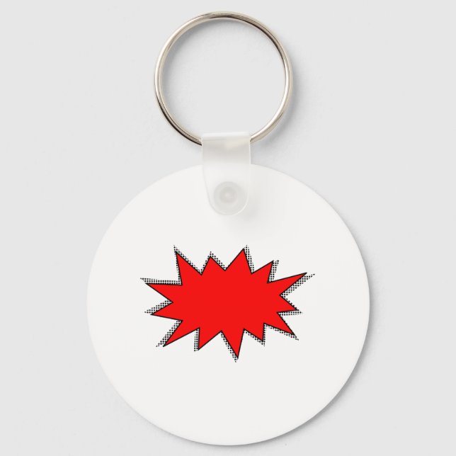 Create Your Own Superhero Onomatopoeias! POW! Keychain (Front)
