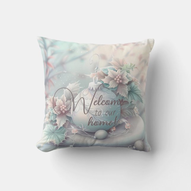 Create Your Own Swirly Floral Ornament Throw Pillow (Front)