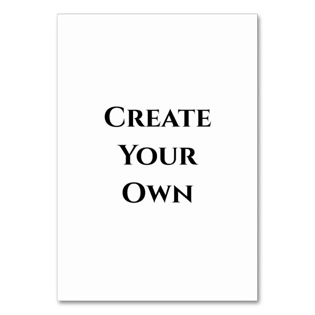 Create Your Own  Table Number (Front)