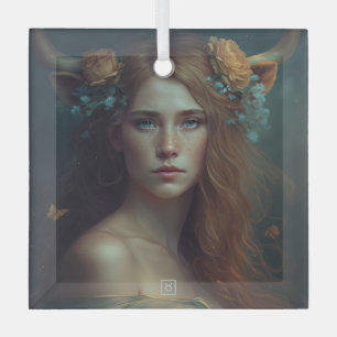 Create Your Own Taurus Sun Sign Zodiac Goddess Glass Ornament