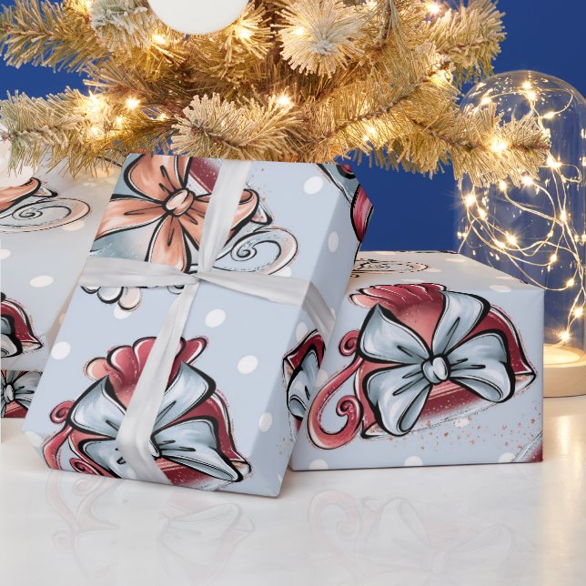 Create Your Own Tea Cups & Bows Wrapping Paper (Holidays)