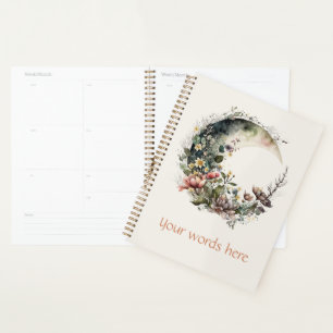 Create Your Own Tea Roses Floral Crescent Moon Planner
