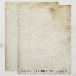 Create Your Own Tea Stained Parchment Style Grunge Letterhead