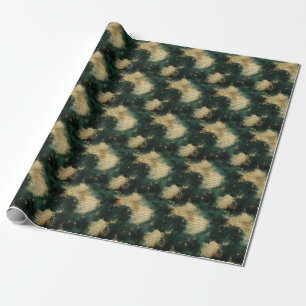 Create Your Own Teal Gold Mysterious Missive Black Wrapping Paper