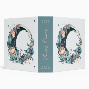 Create Your Own Teal & Peach Floral Moon Binder